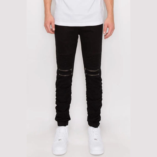 Stretch Slim Fit Zippered Jeans - Black, Gray, Khaki, Olive, or White - Sizes 5XL-S