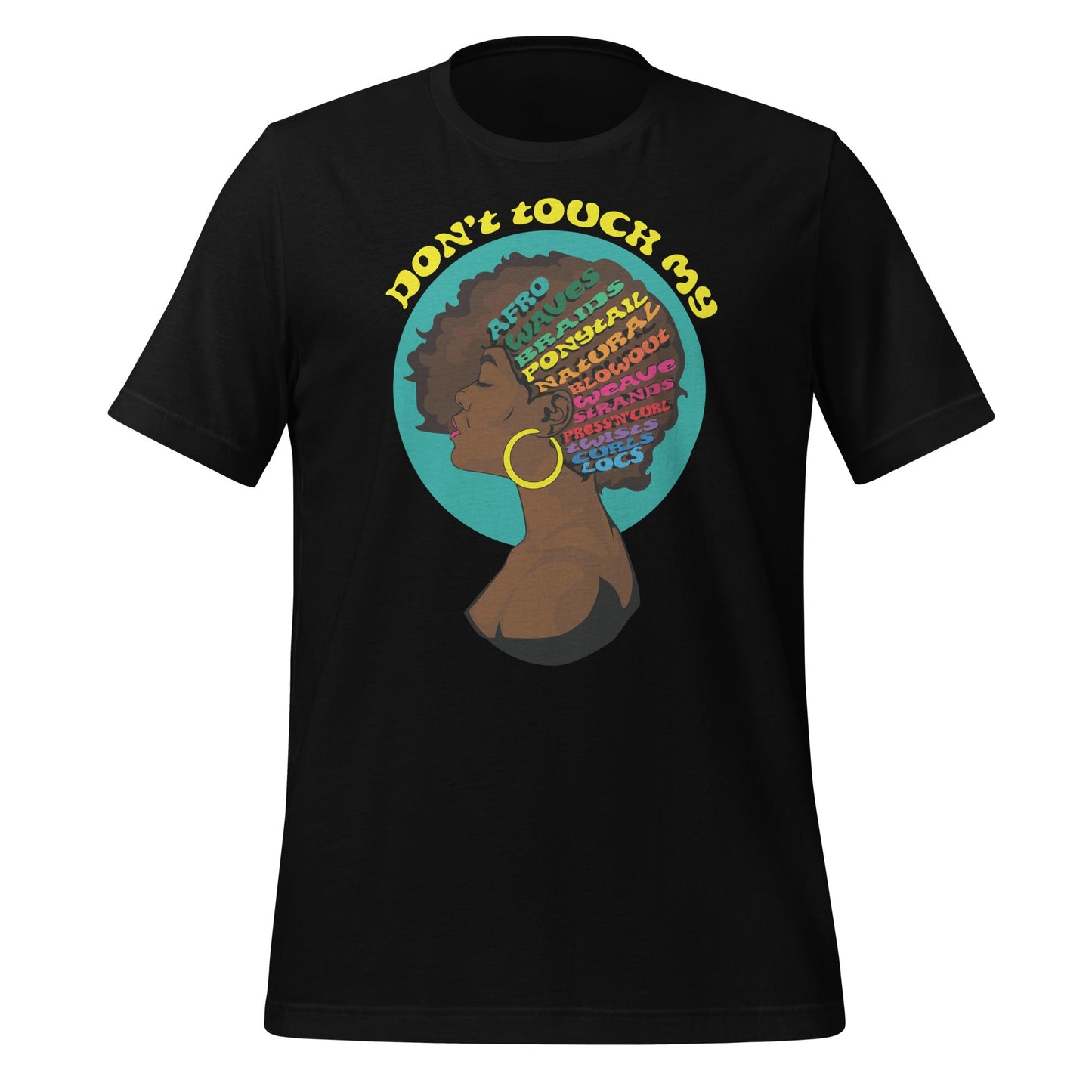 Graphic Crewneck Tee - Don't Touch My Curls - Sizes 5XL-XS - dom+bomb