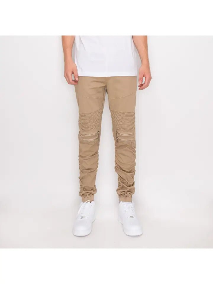 Stretch Slim Fit Zippered Jeans - Black, Gray, Khaki, Olive, or White - Sizes 5XL-S - dom+bomb