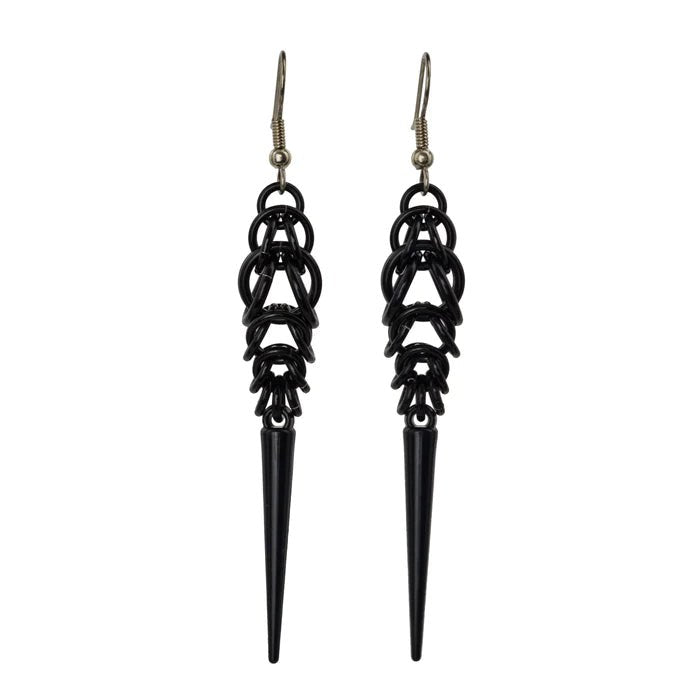 Chainmail Spike Earrings - 3 colors - dom+bomb