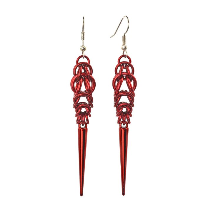 Chainmail Spike Earrings - 3 colors - dom+bomb