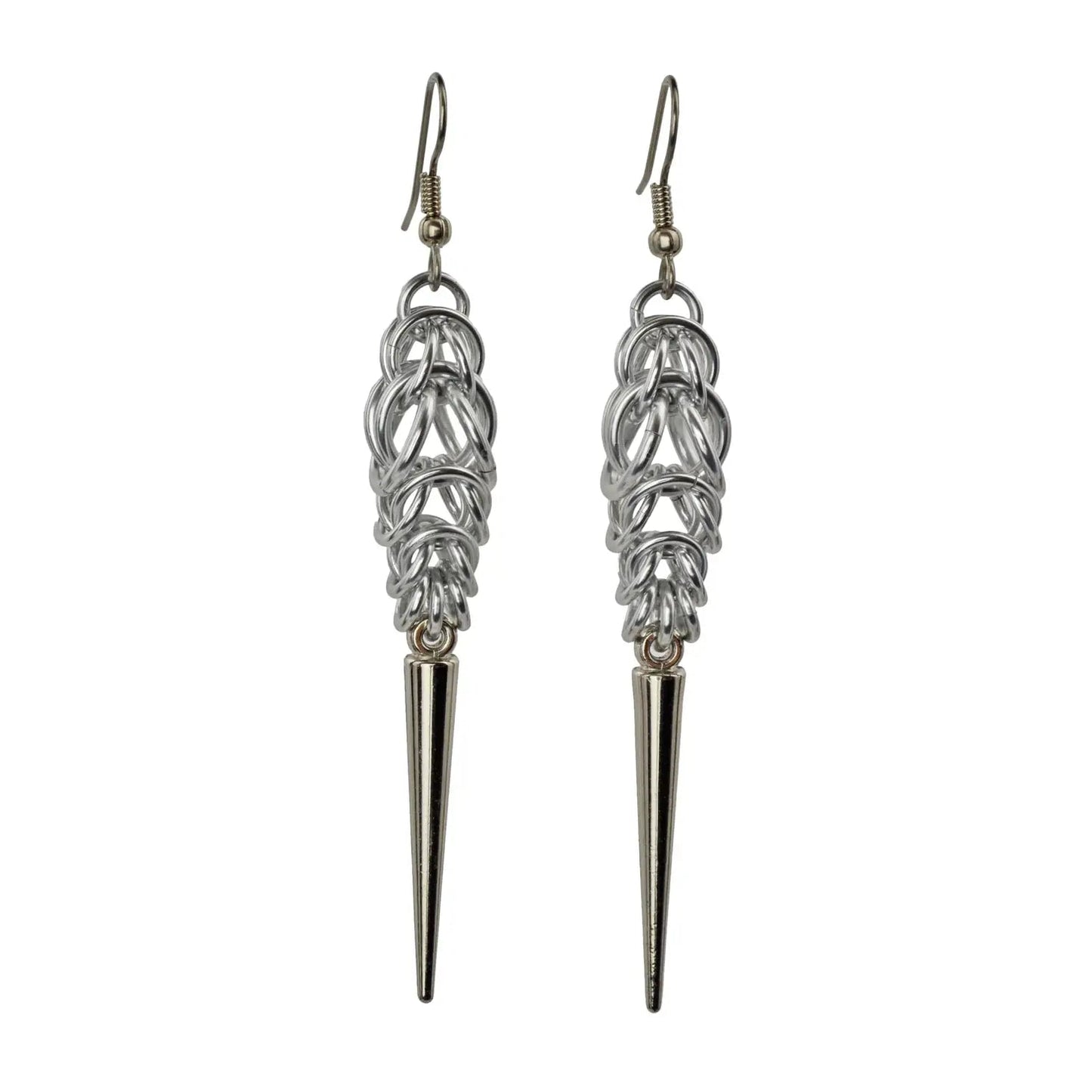 Chainmail Spike Earrings - 5 colors - dom+bomb