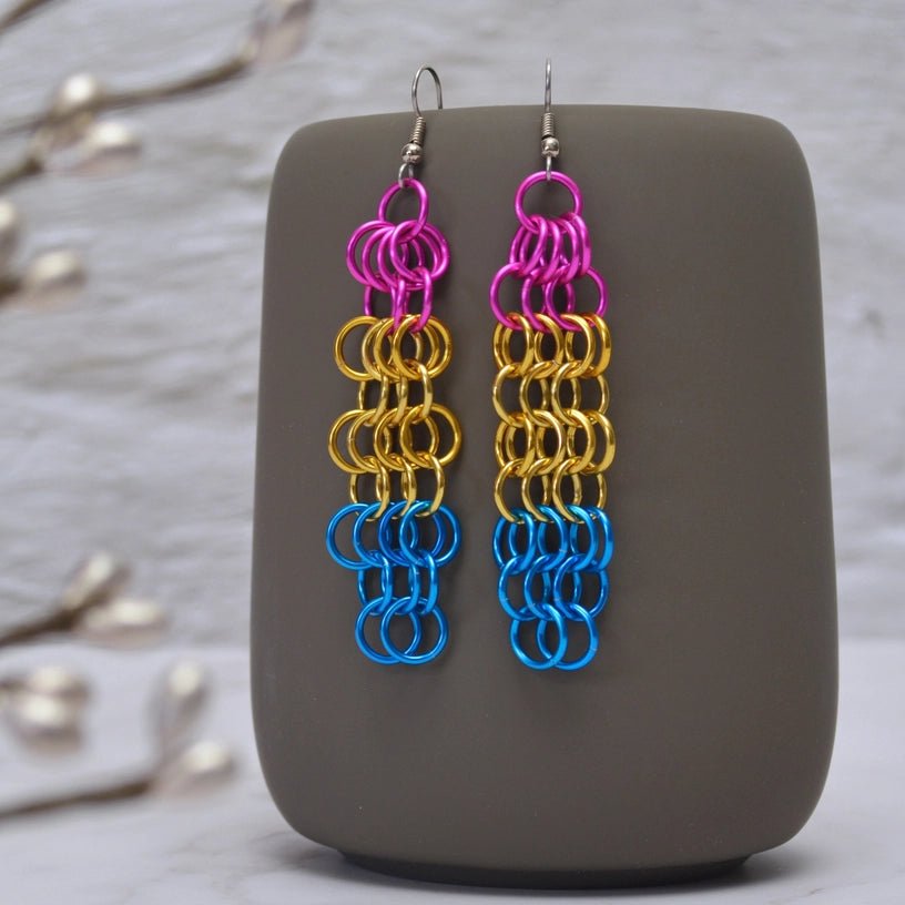 Pride Chainmail Mesh Earrings - dom+bomb
