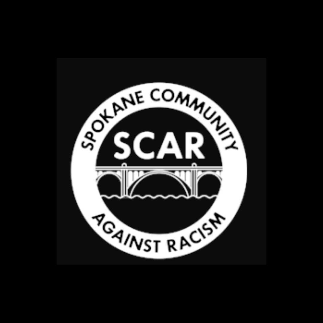Spokane Community Against Racism black and white logo