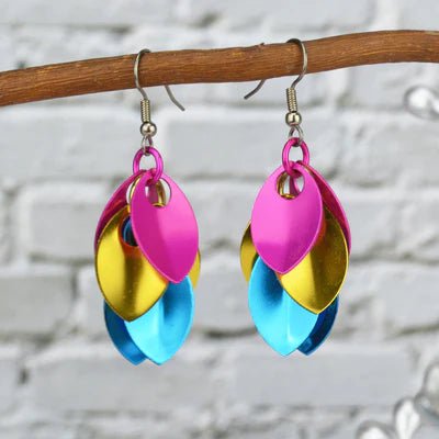 Cascading Leaves Earrings - Bisexual or Pansexual - dom+bomb