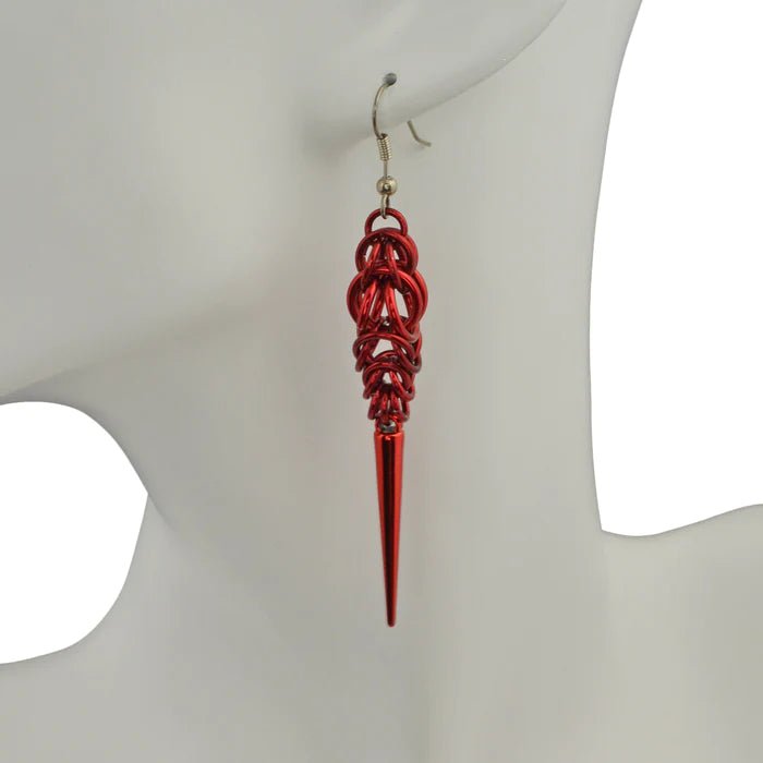 Chainmail Spike Earrings - 3 colors - dom+bomb