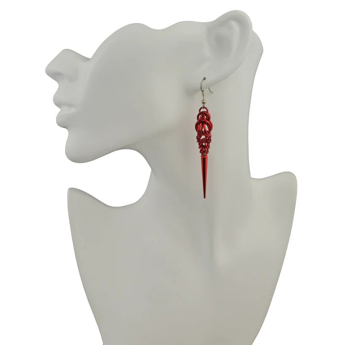 Chainmail Spike Earrings - 3 colors - dom+bomb