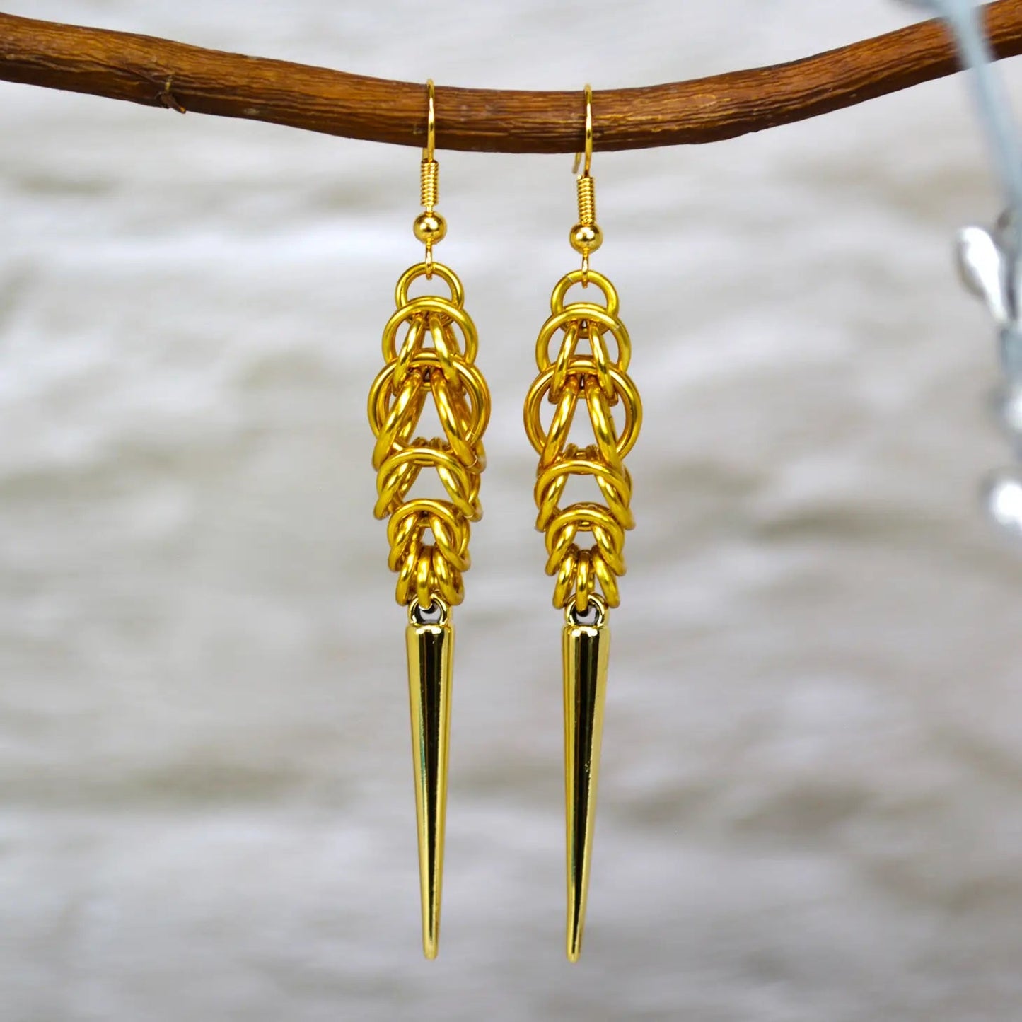 Chainmail Spike Earrings - 5 colors - dom+bomb