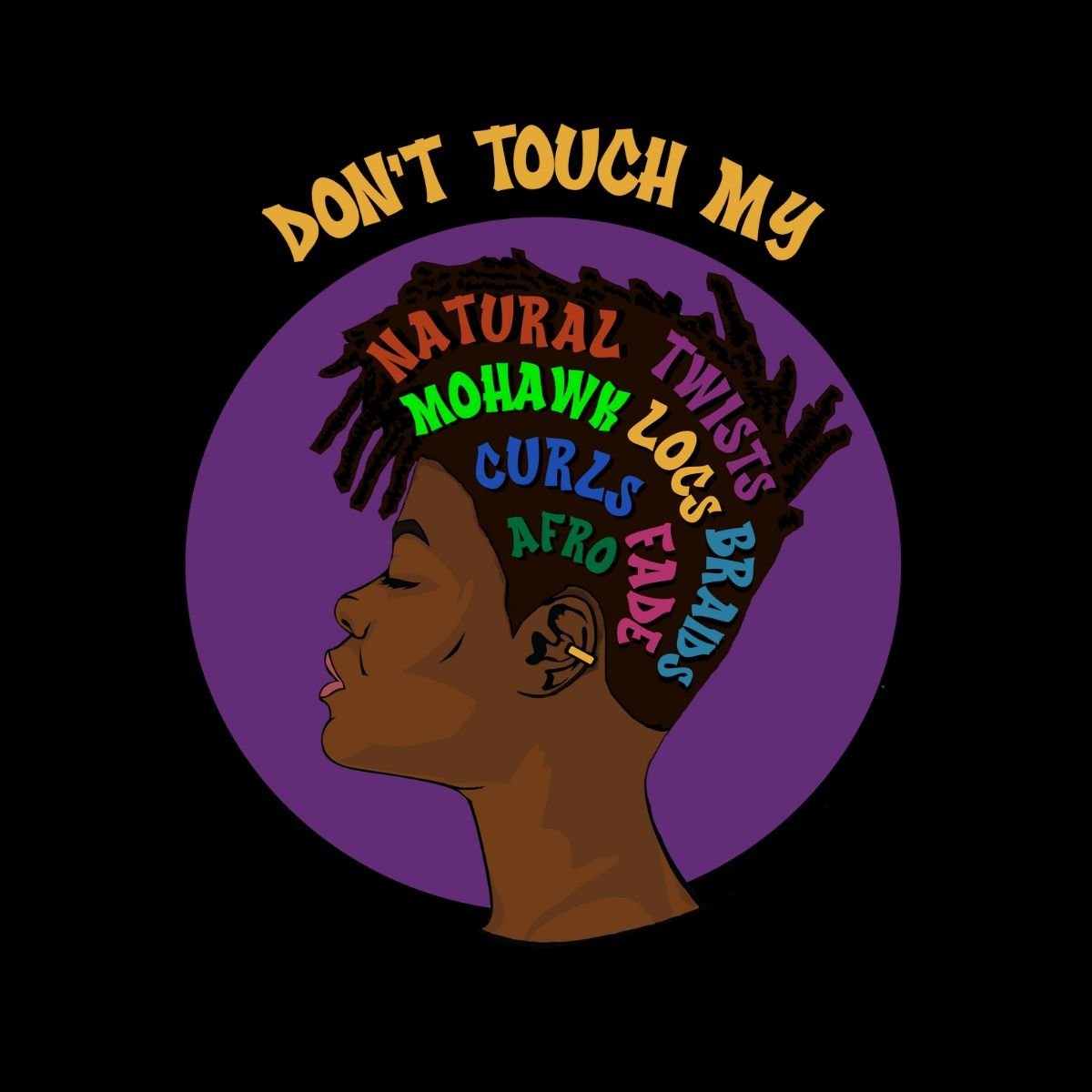Graphic Crewneck Tee or Tank Top - Don't Touch My Locs - Sizes 5XL-XS - dom+bomb