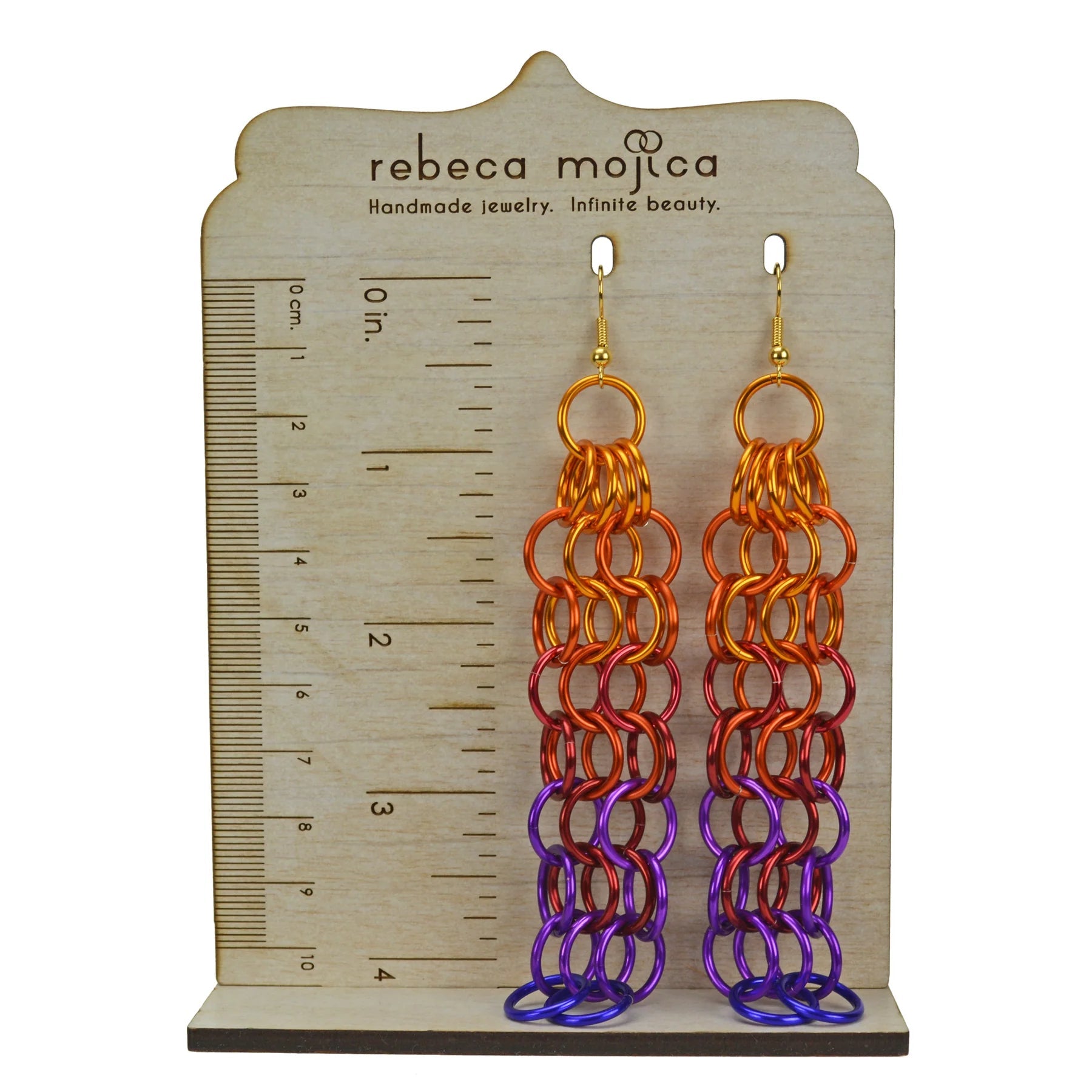 Ombre Chainmail Mesh Earrings - Sunset - dom+bomb