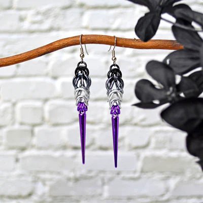 Pride Chainmail Spike Earrings - dom+bomb