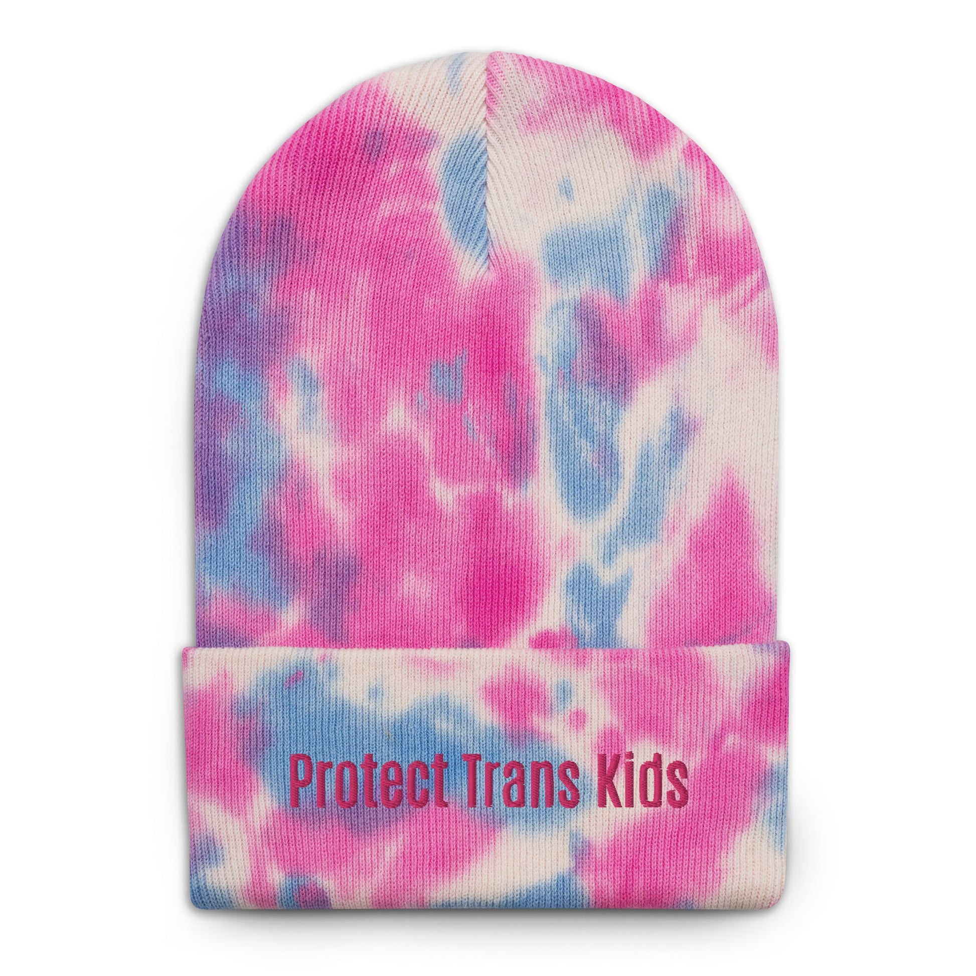 Protect Trans Kids Tie-Dye Beanie - dom+bomb