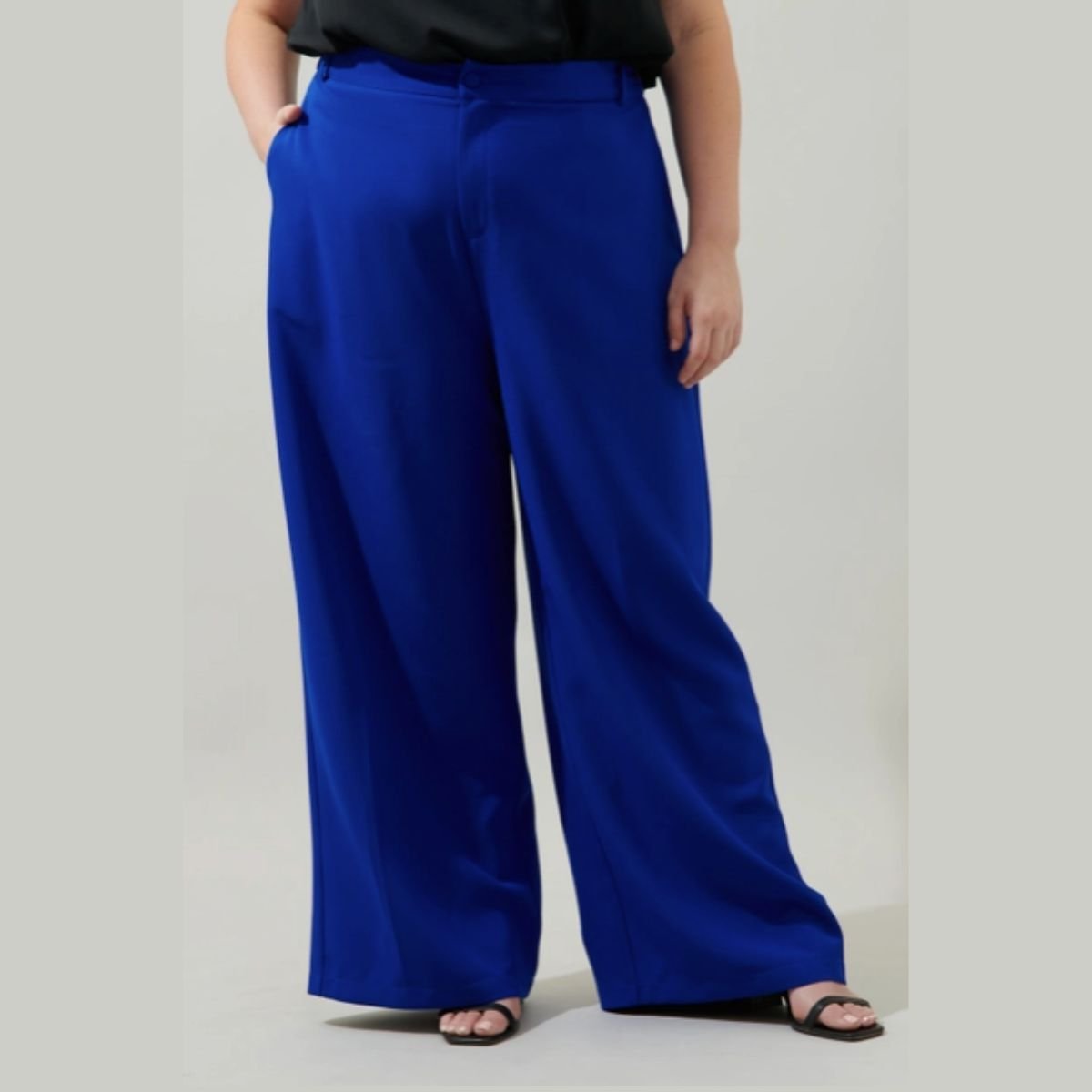 Wide Leg Pants - Cobalt Blue - Sizes 3XL-XL - dom+bomb